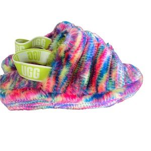 UGG Rainbow Fluffy Slippers